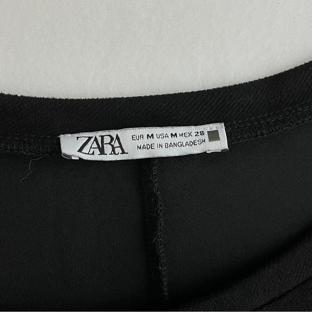 Zara Faux Suede‎ Black Midi Dress with Pockets Size M - Picture 5 of 9
